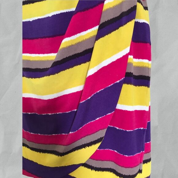 Kelly & Diane Women's Colorful Multi Striped Wrap Stretch Skirt Size 12 - Picture 2 of 7